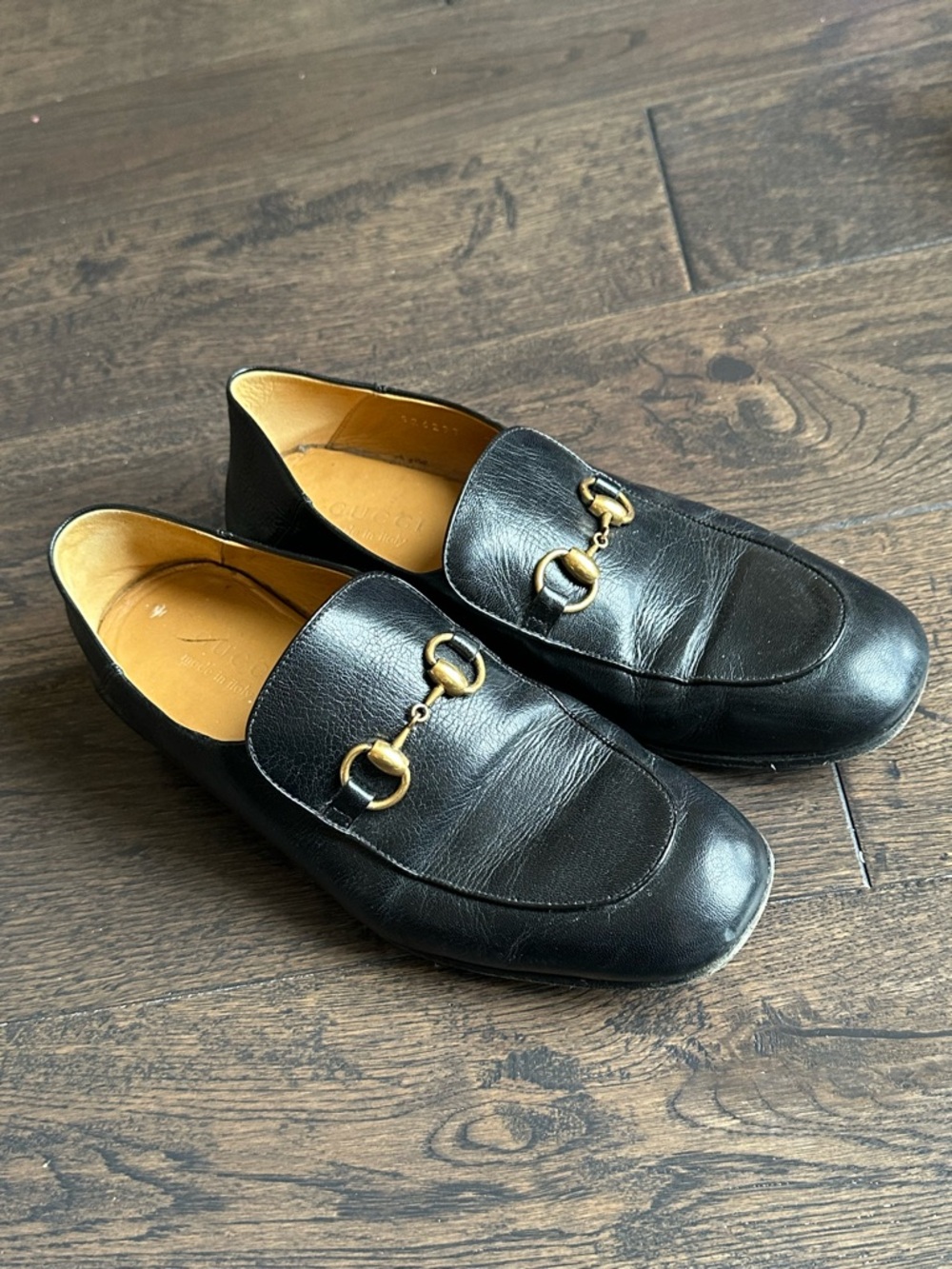 GUCCI Men Jordaan Horsebit Leather Loafers Black 7 US Brixton